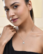 Jewels Nest Elegant Silver-Tone Butterfly Pendant Chain for Women & Girls