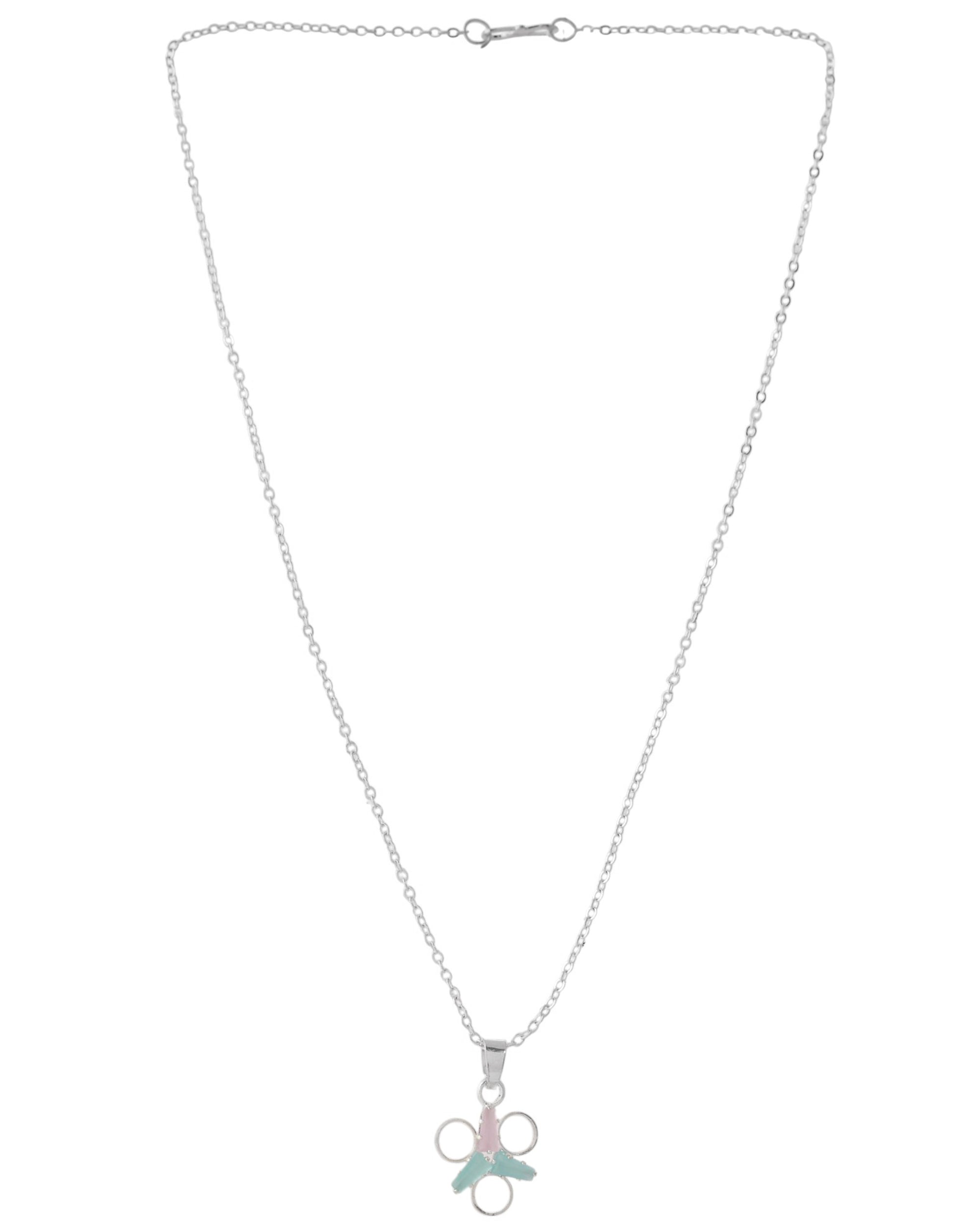 Jewels Nest Elegant Silver-Tone Butterfly Pendant Chain for Women & Girls