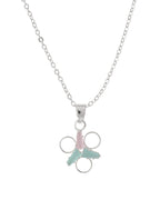 Jewels Nest Elegant Silver-Tone Butterfly Pendant Chain for Women & Girls