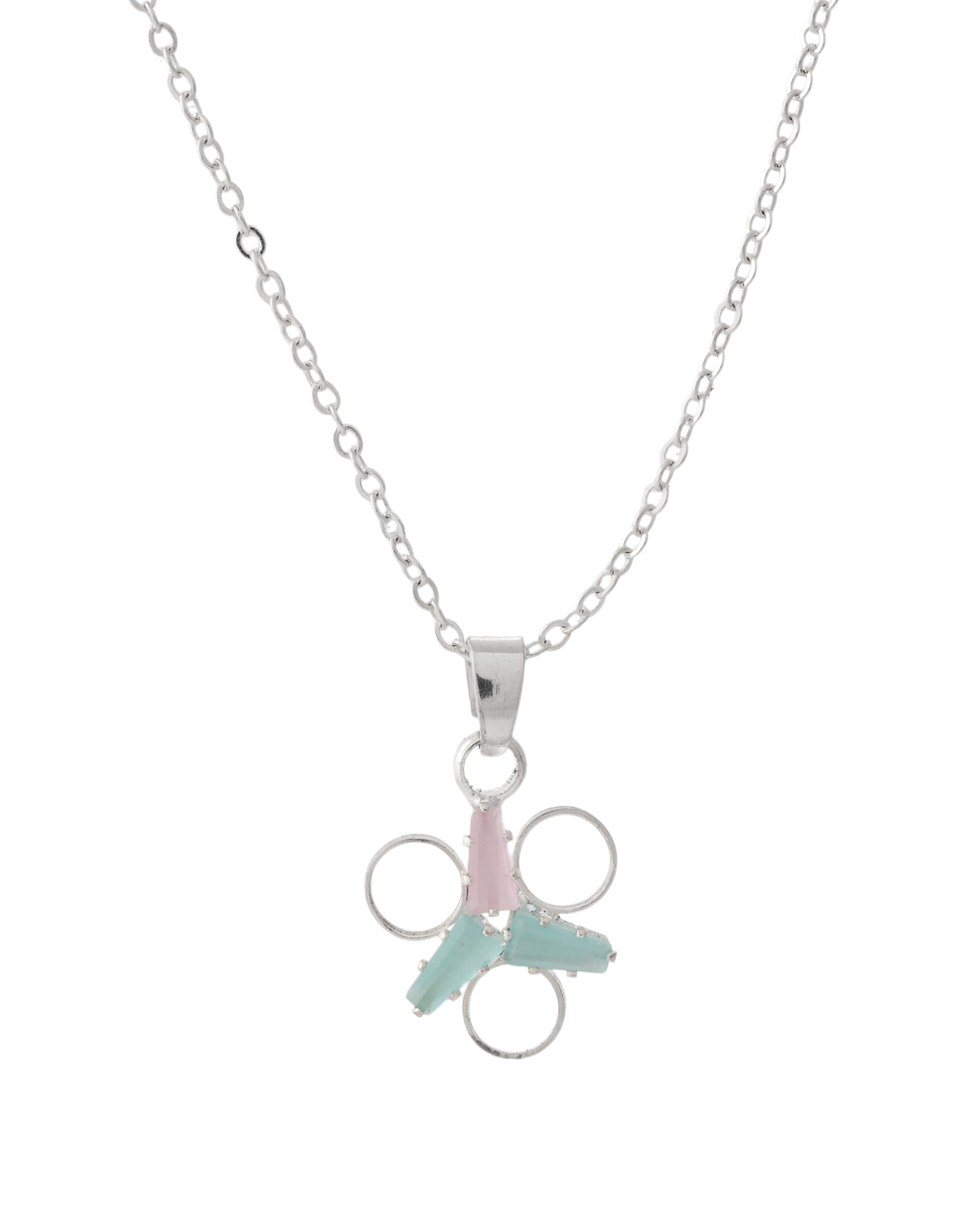 Jewels Nest Elegant Silver-Tone Butterfly Pendant Chain for Women & Girls