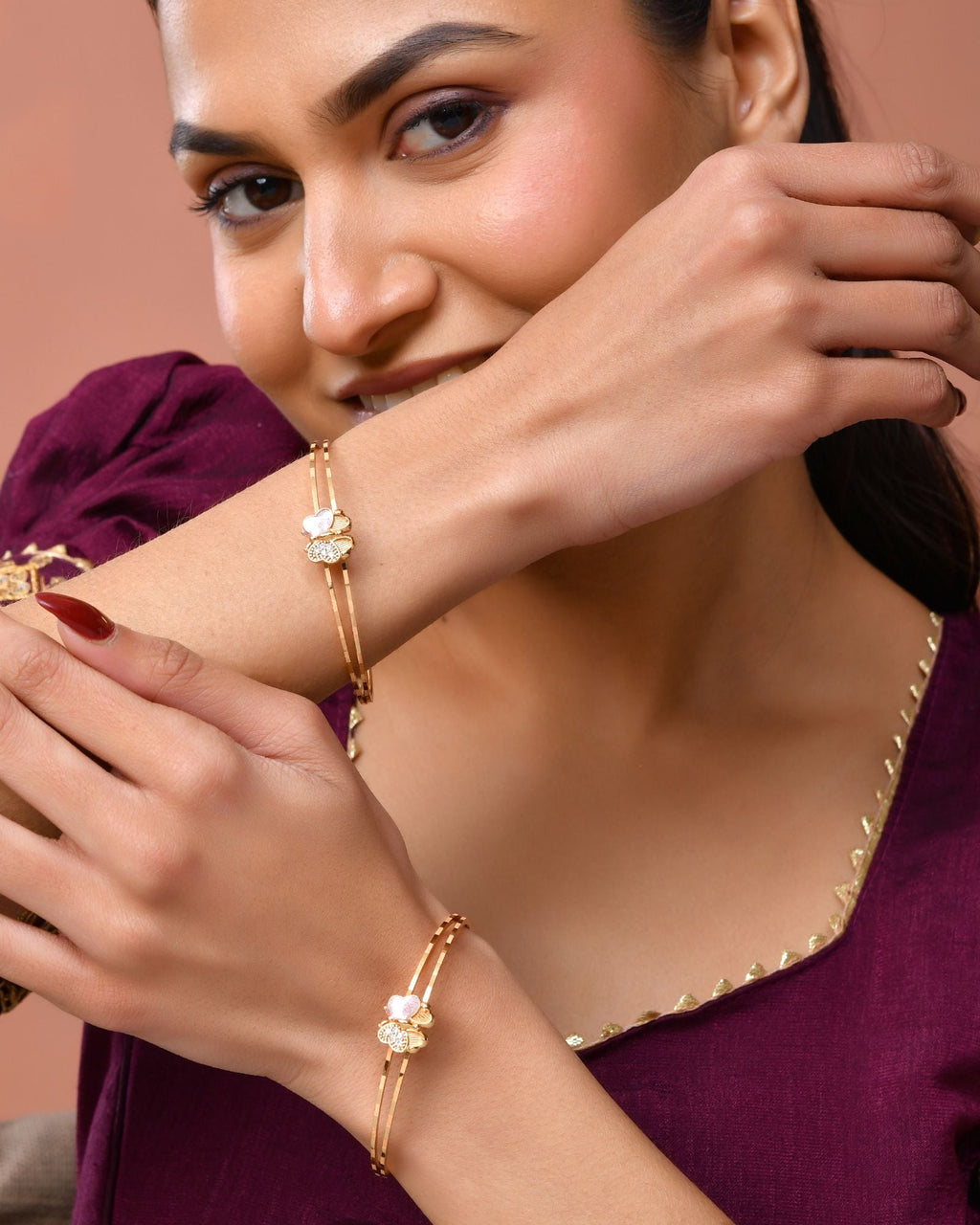 Jewels Nest Gold Plated Butterfly Design Bangles Set For Women – Elegant Festive Jewellery - Distacart