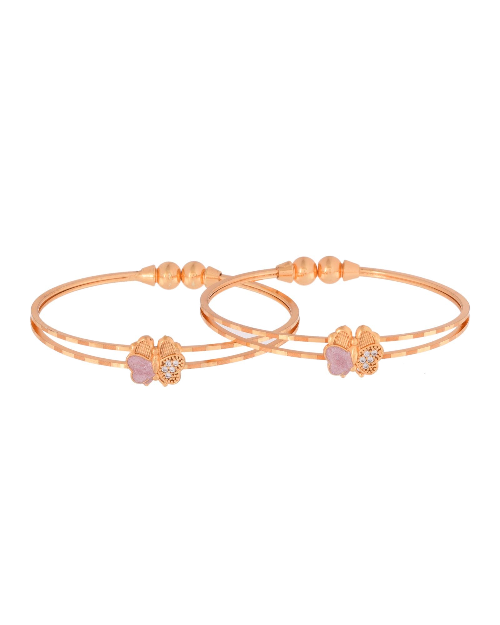 Jewels Nest Gold Plated Butterfly Design Bangles Set For Women – Elegant Festive Jewellery - Distacart