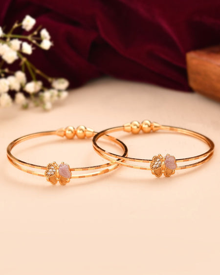 Jewels Nest Gold Plated Butterfly Design Bangles Set For Women – Elegant Festive Jewellery