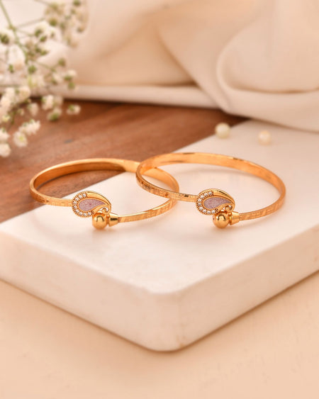 Jewels Nest Gold Plated Paisley Design Bangles Set For Women – Elegant Daily & Festive Wear