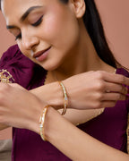 Jewels Nest Gold Plated Crystal Studded Bangles Set For Women – Elegant Festive Wear