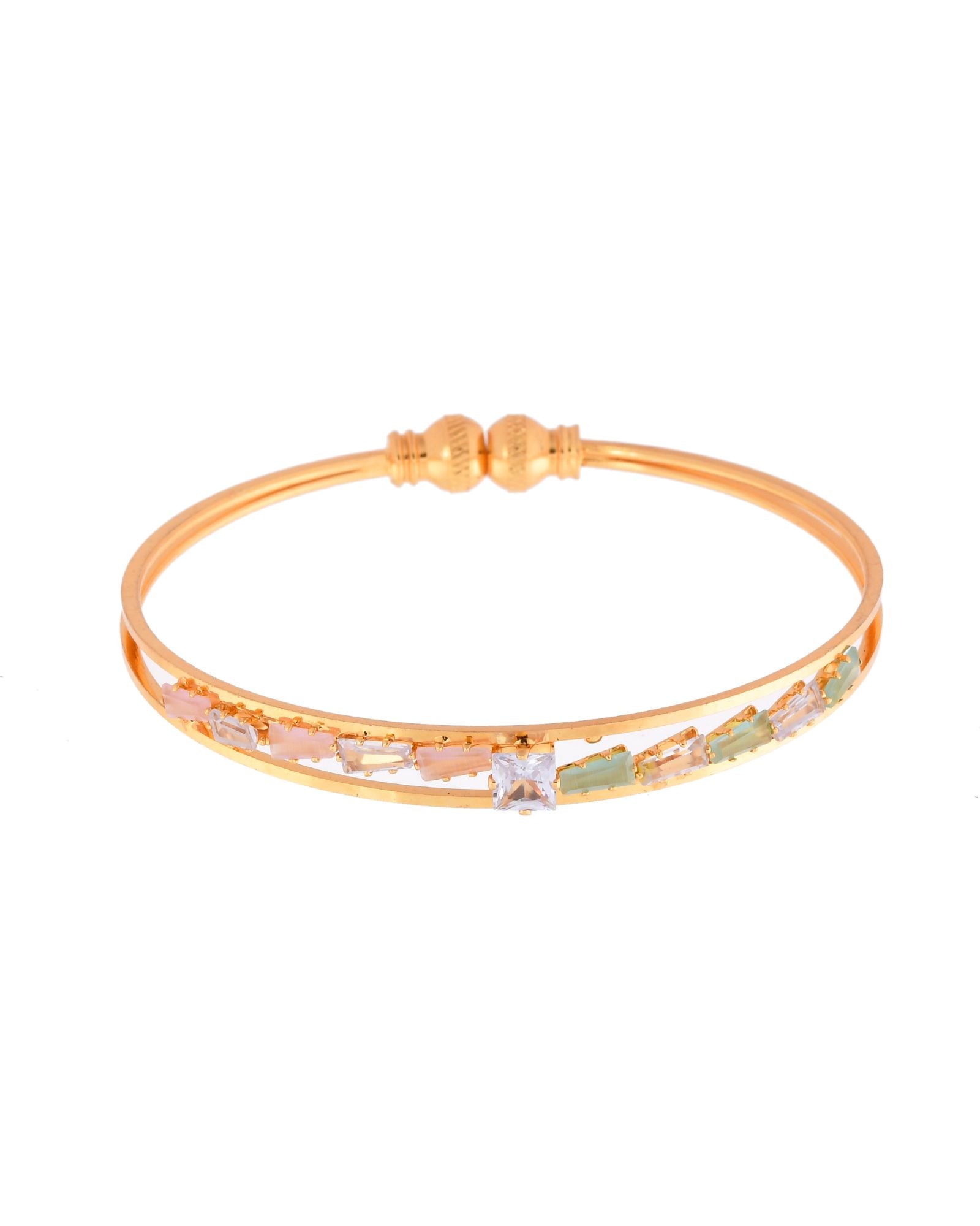 Jewels Nest Gold Plated Crystal Studded Bangles Set For Women – Elegant Festive Wear