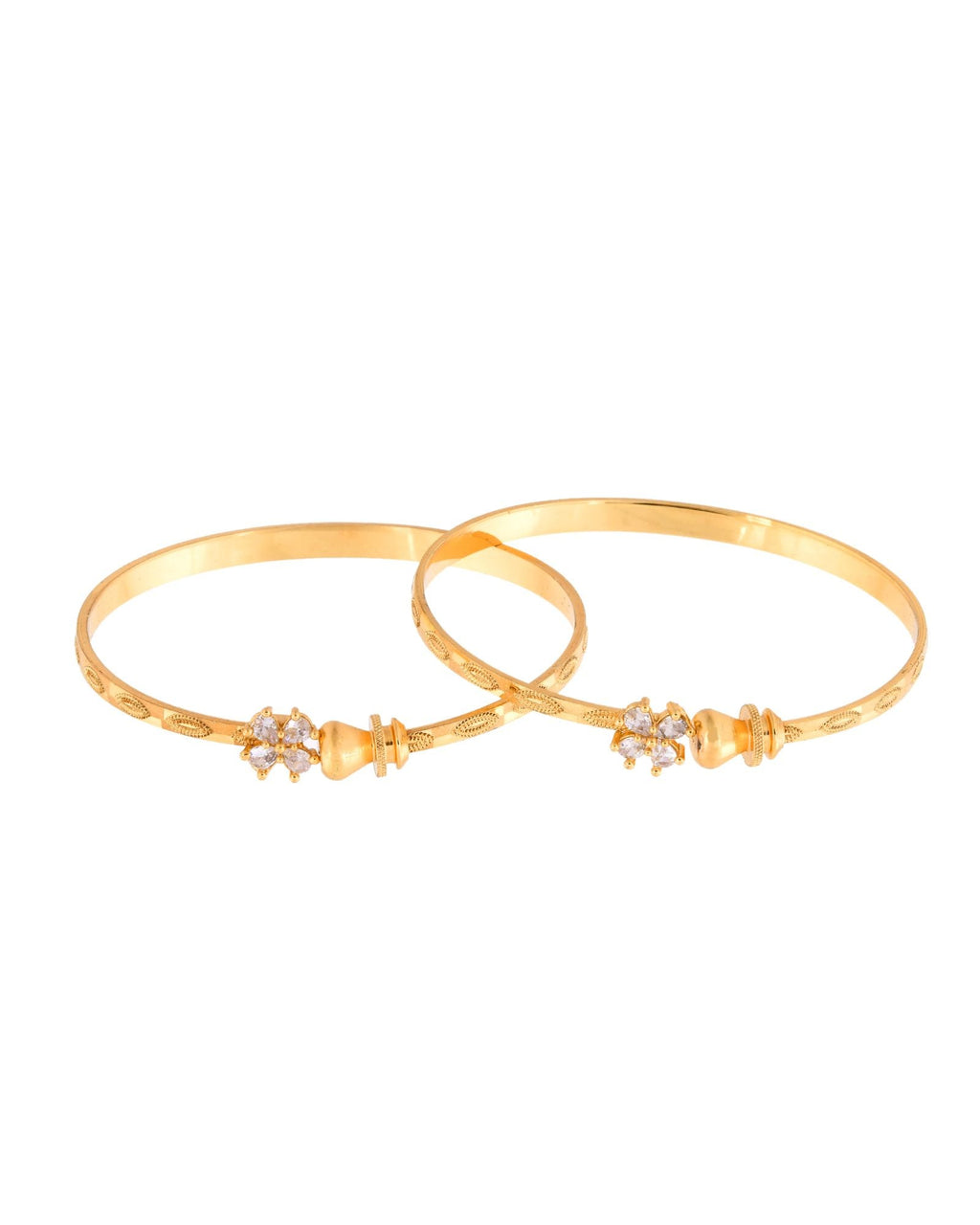 Jewels Nest Gold Plated Floral Crystal Bangles Set For Women – Elegant Party & Festive Wear - Distacart