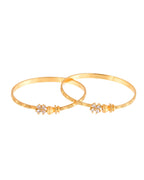 Jewels Nest Gold Plated Floral Crystal Bangles Set For Women – Elegant Party & Festive Wear - Distacart
