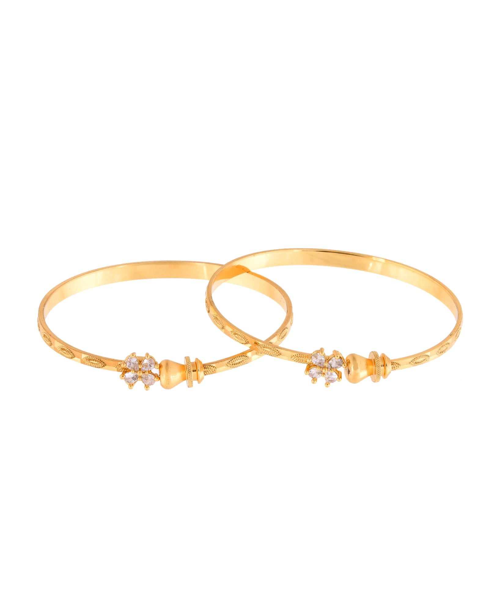 Jewels Nest Gold Plated Floral Crystal Bangles Set For Women – Elegant Party & Festive Wear - Distacart