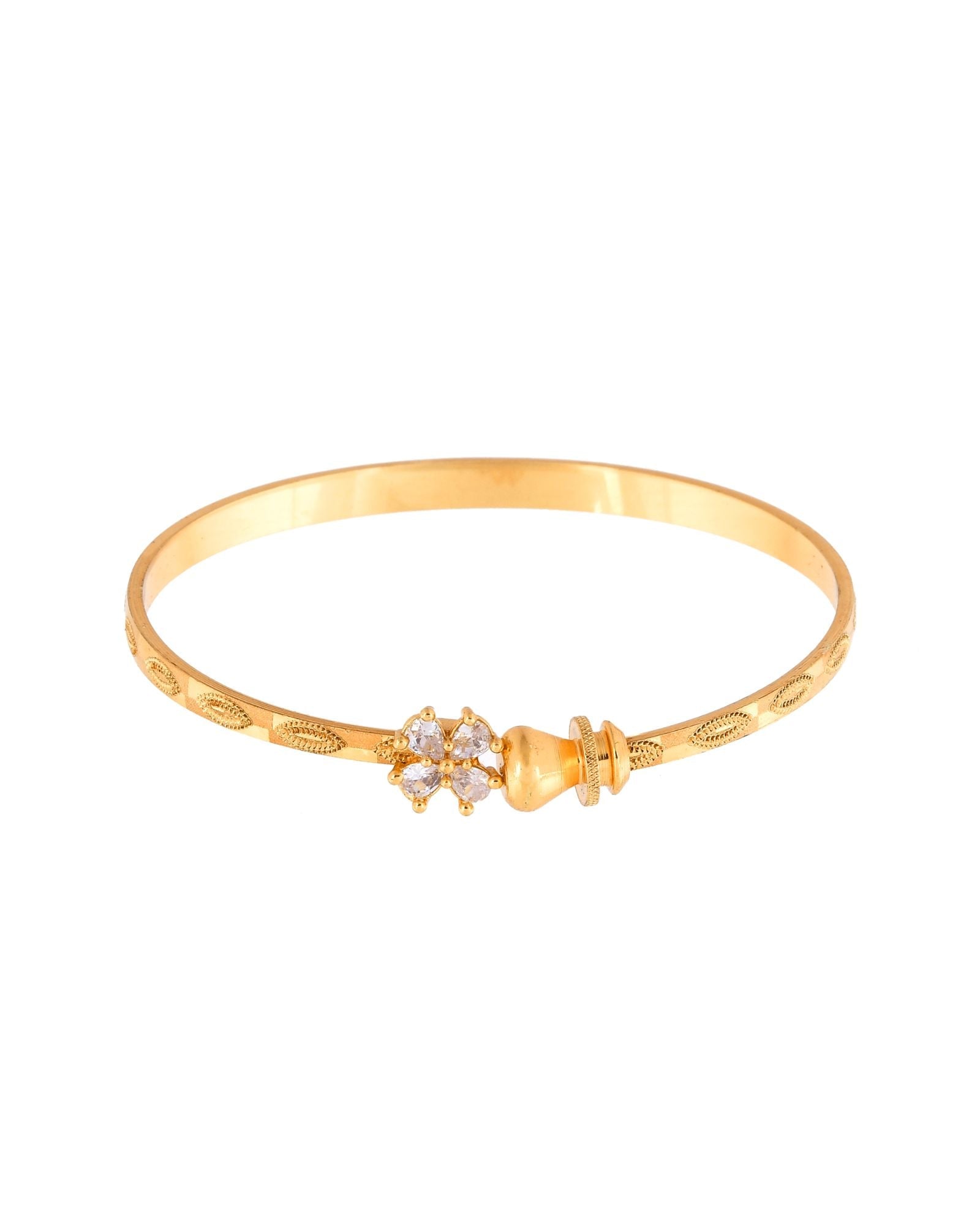 Jewels Nest Gold Plated Floral Crystal Bangles Set For Women – Elegant Party & Festive Wear - Distacart