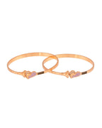 Jewels Nest Gold Plated Heart Design Bangles Set For Women – Elegant Party & Festive Wear - Distacart