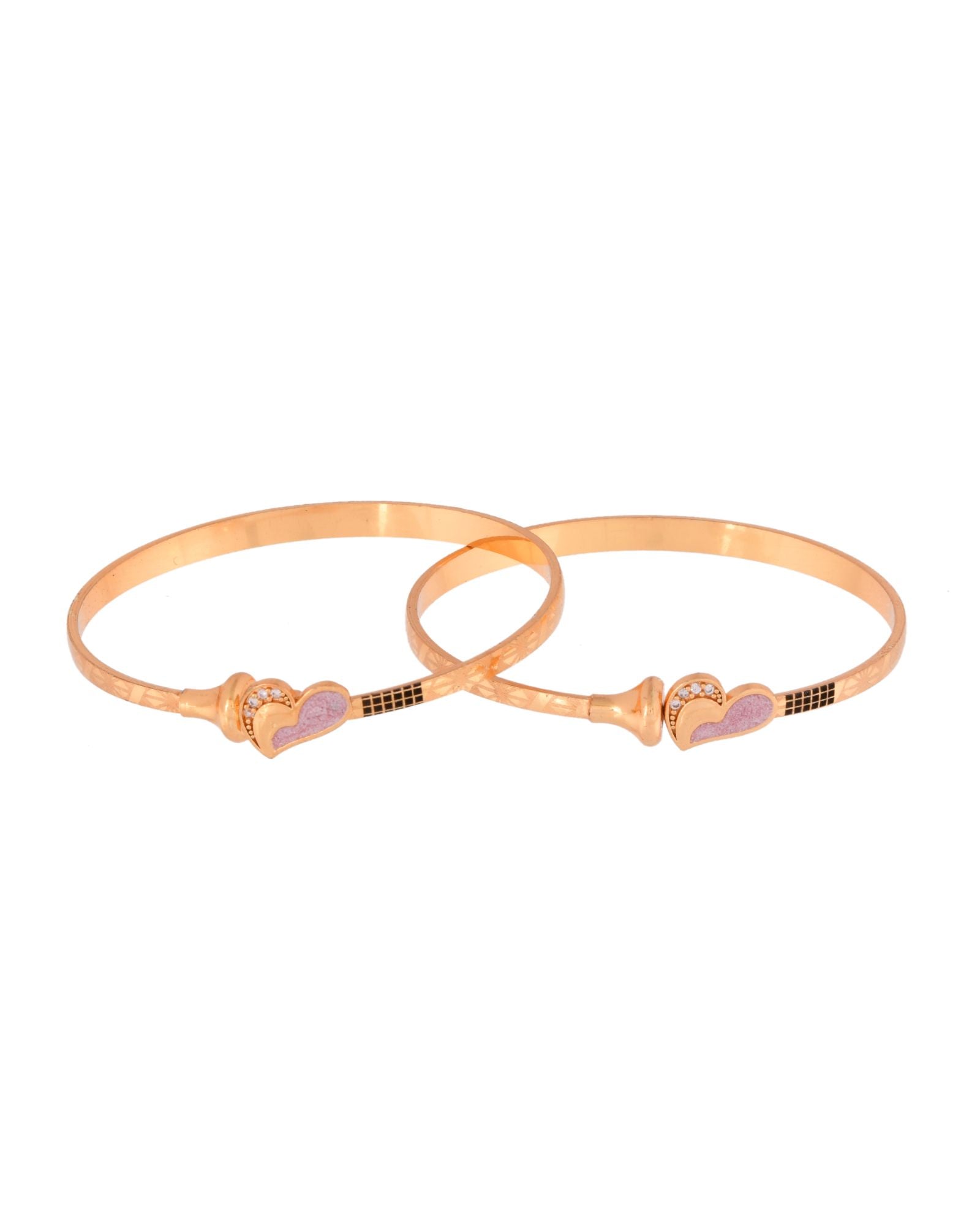 Jewels Nest Gold Plated Heart Design Bangles Set For Women – Elegant Party & Festive Wear - Distacart