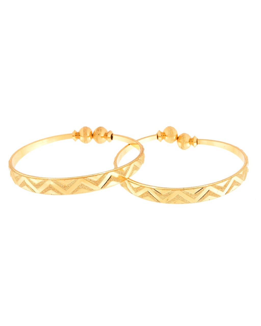 Jewels Nest Gold Plated Zig Zag Design Bangles For Women | Stylish & Lightweight Pair - Distacart