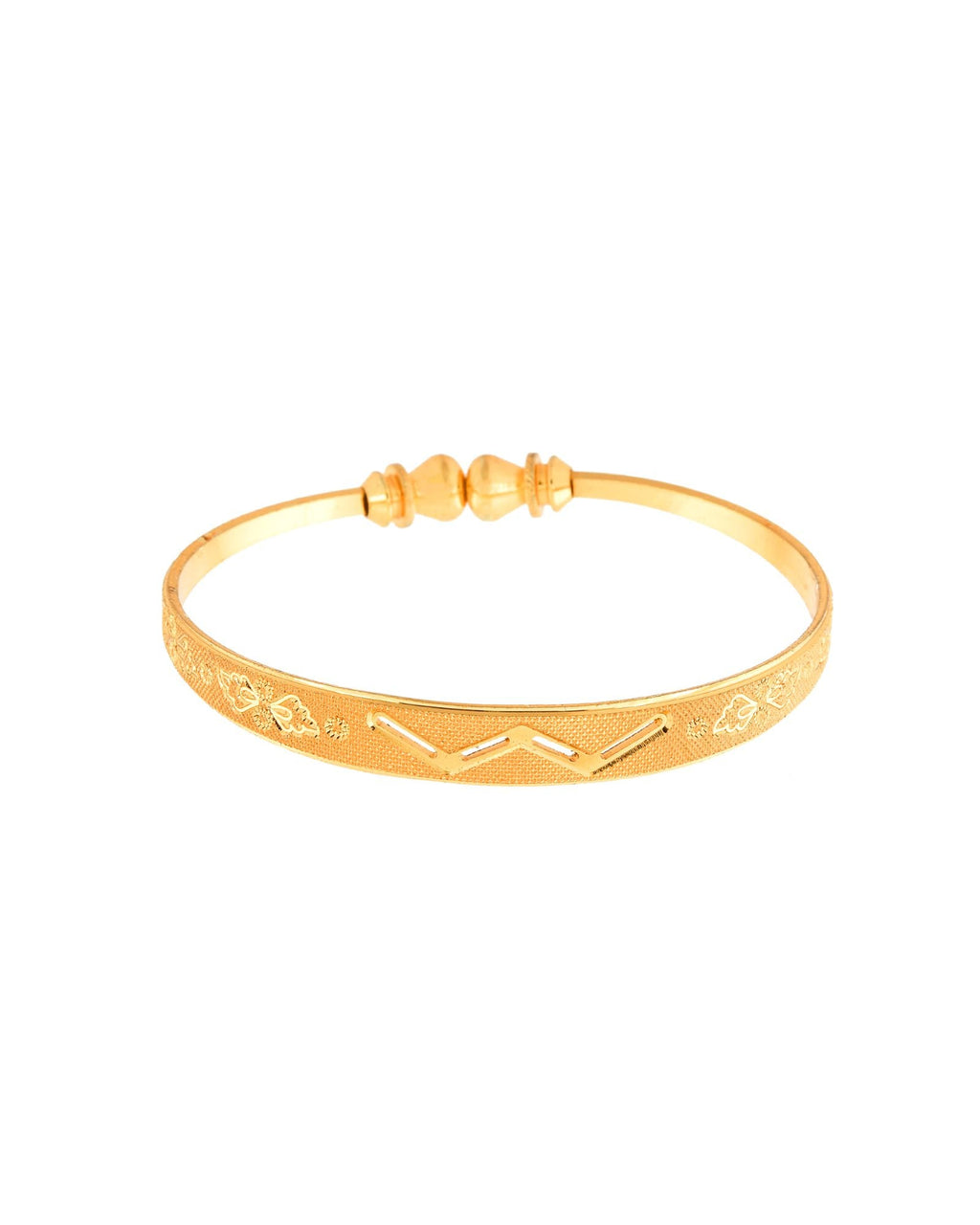 Jewels Nest Gold Plated Floral Engraved Bangles For Women | Classic Daily Wear Design Pair - Distacart
