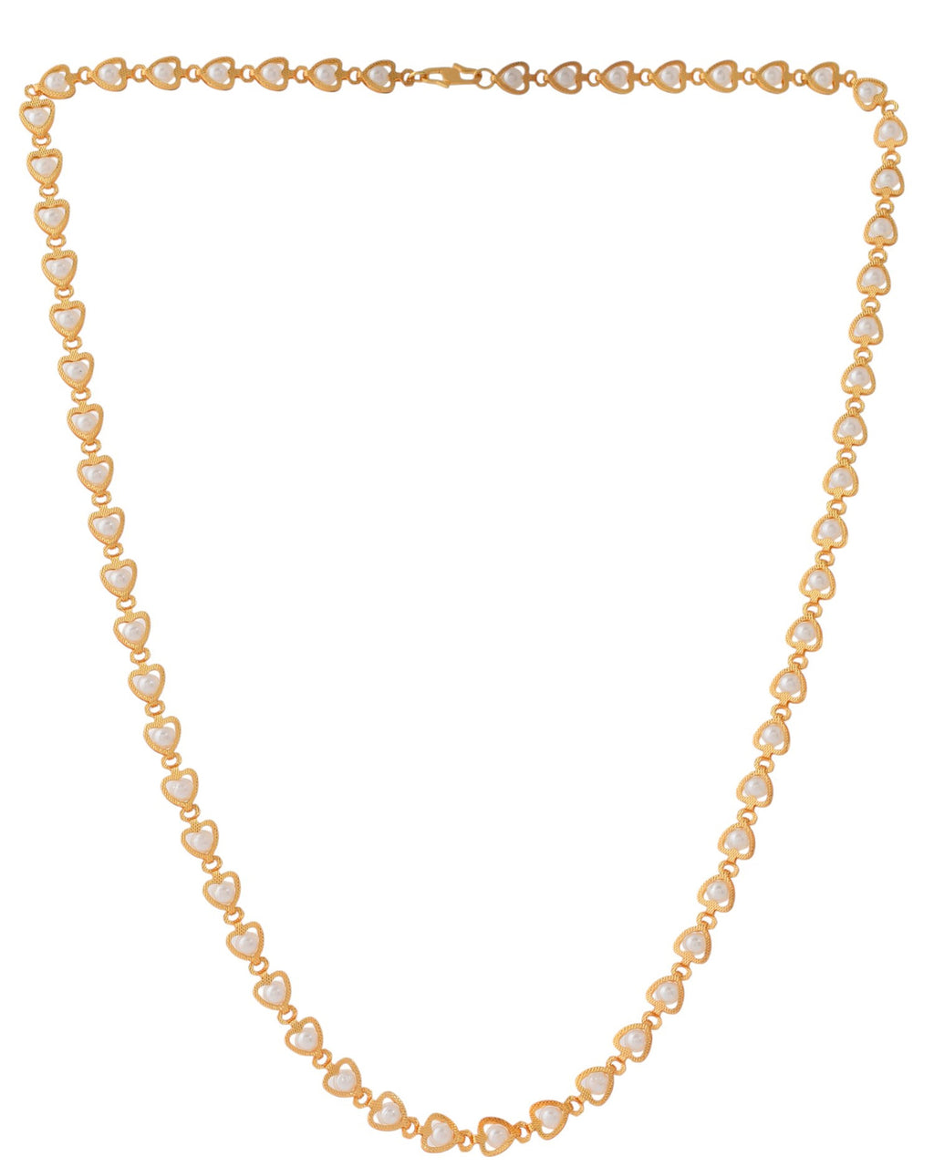 Jewels Nest Elegant Gold-Polished Pearl Chain for Women & Girls – Traditional Jewelry