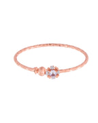 Jewels Nest Rose Gold Plated Floral Stone Bangles For Women | Elegant Daily Wear Pair - Distacart