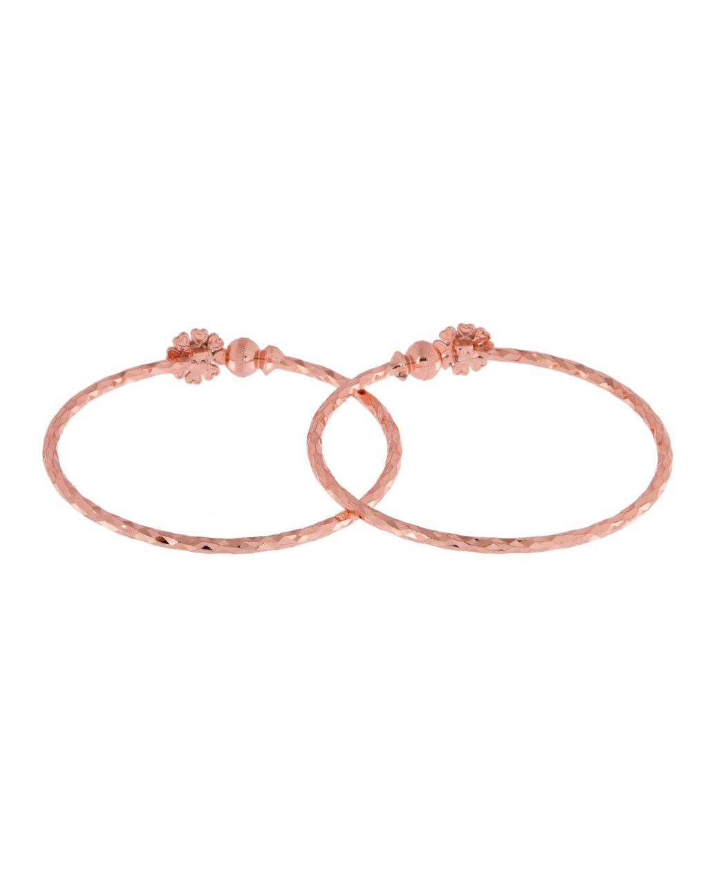 Jewels Nest Rose Gold Plated Floral Stone Bangles For Women | Elegant Daily Wear Pair - Distacart