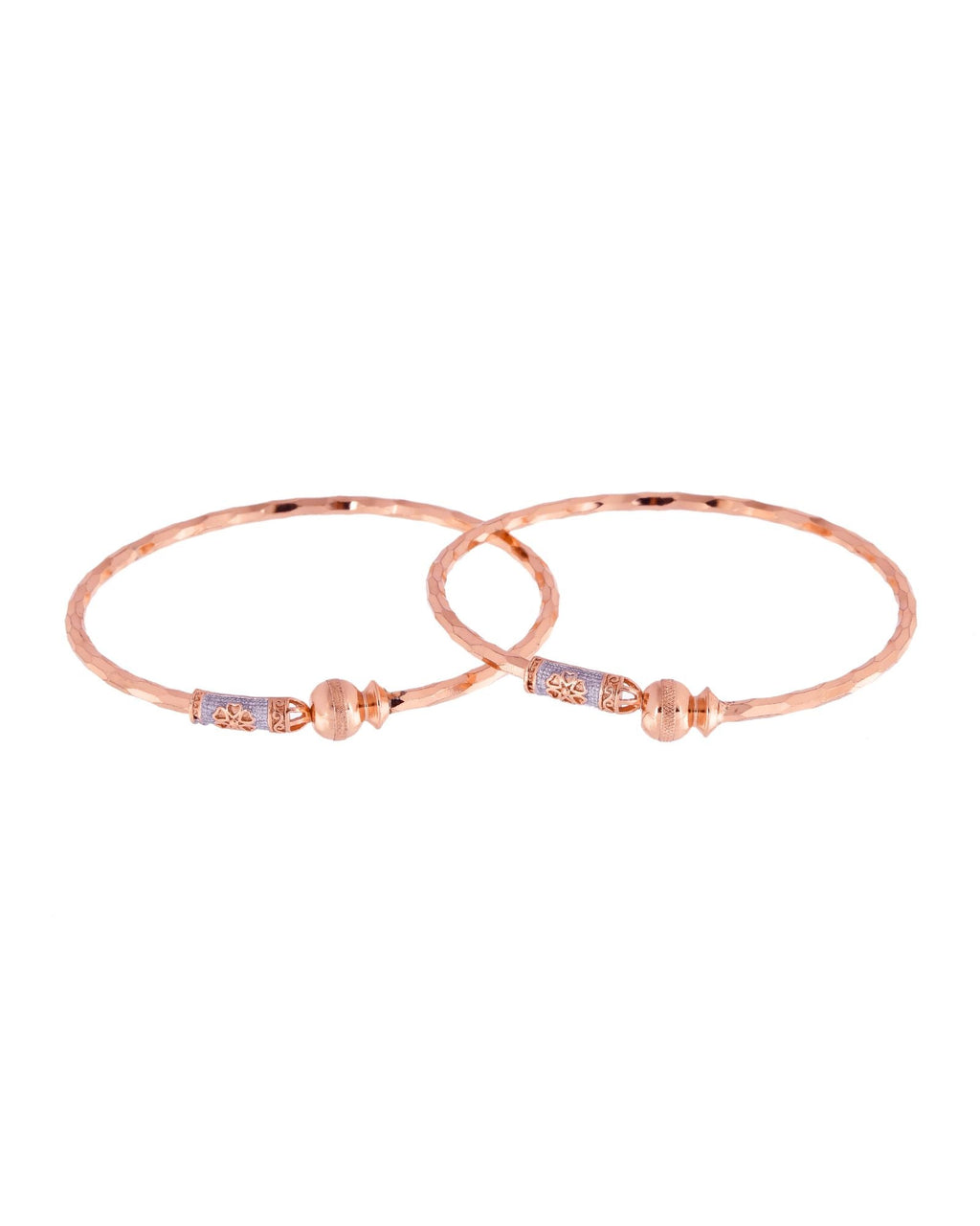 Jewels Nest Rose Gold Textured Finish Bangles For Women | Minimal Daily Wear Pair - Distacart