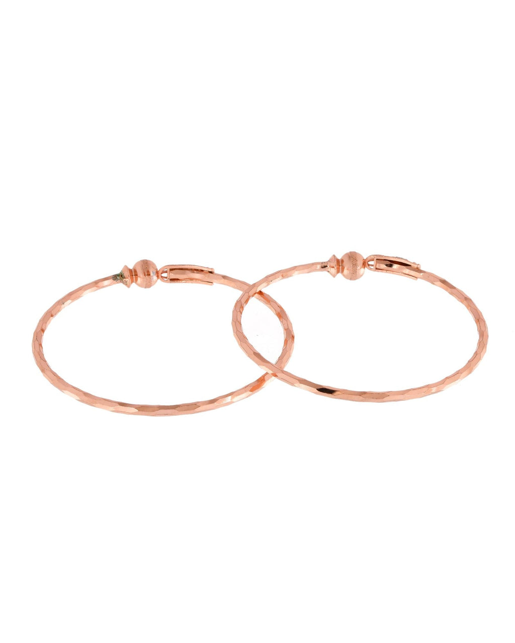 Jewels Nest Rose Gold Textured Finish Bangles For Women | Minimal Daily Wear Pair - Distacart