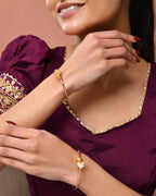 Jewels Nest Gold Finish Heart Motif Bangles For Women | Elegant Daily Wear Pair - Distacart