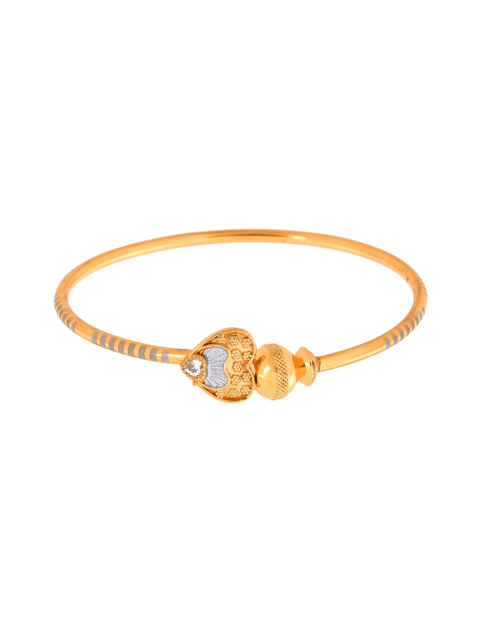 Jewels Nest Gold Finish Heart Motif Bangles For Women | Elegant Daily Wear Pair - Distacart