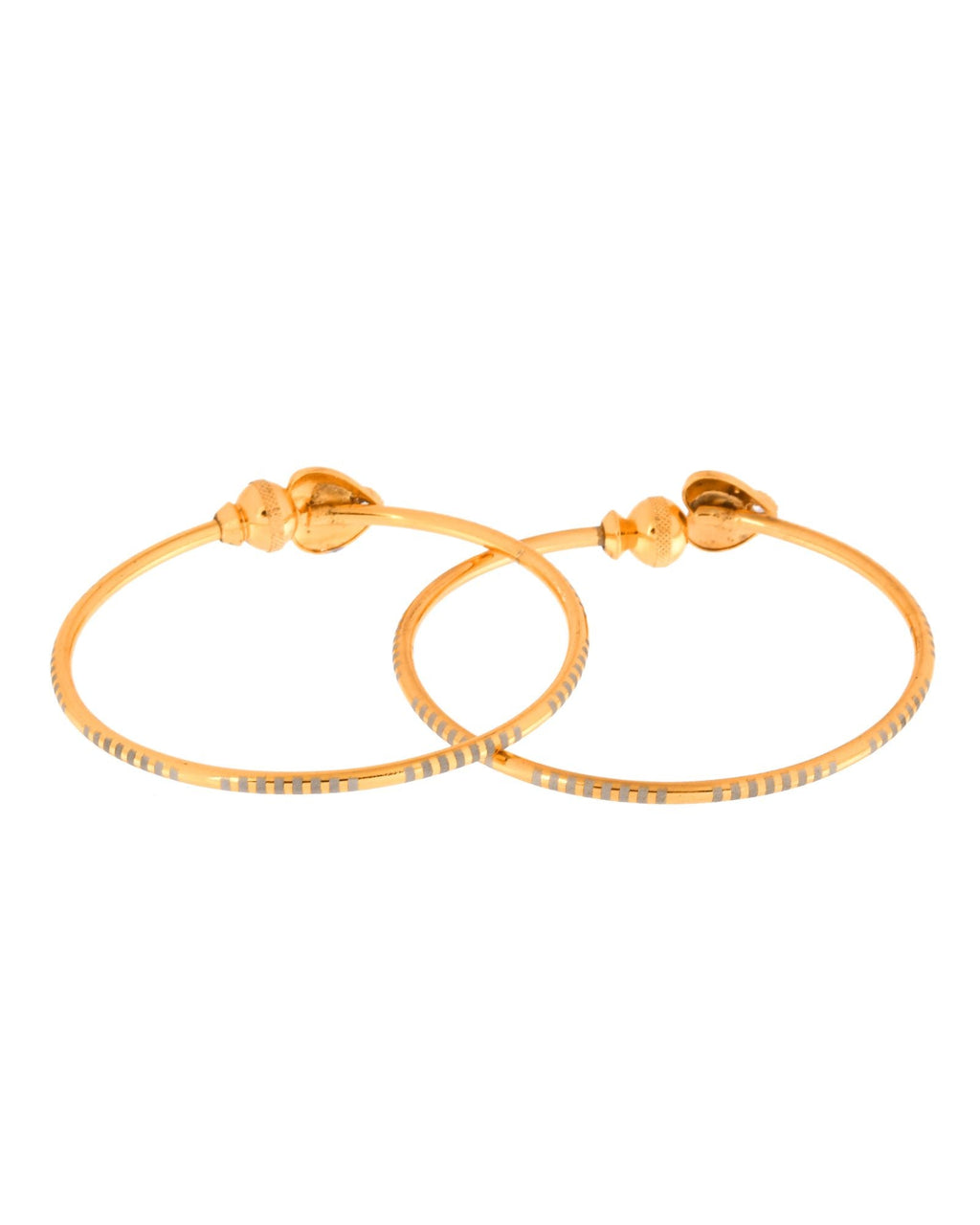 Jewels Nest Gold Finish Heart Motif Bangles For Women | Elegant Daily Wear Pair - Distacart