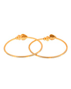 Jewels Nest Gold Finish Heart Motif Bangles For Women | Elegant Daily Wear Pair - Distacart