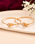 Jewels Nest Gold Finish Heart Motif Bangles For Women | Elegant Daily Wear Pair - Distacart