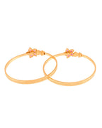 Jewels Nest Gold Finish Floral Stone Bangles For Women | Traditional Designer Pair