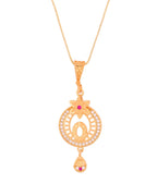 Jewels Nest Gold-Plated Circular Pendant Necklace With Matching Stud Earrings For Women