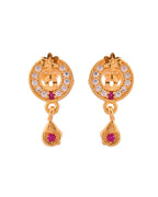 Jewels Nest Gold-Plated Circular Pendant Necklace With Matching Stud Earrings For Women