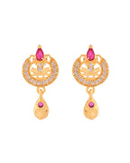 Jewels Nest Gold-Plated Traditional Pendant Necklace Set With Matching Earrings For Women