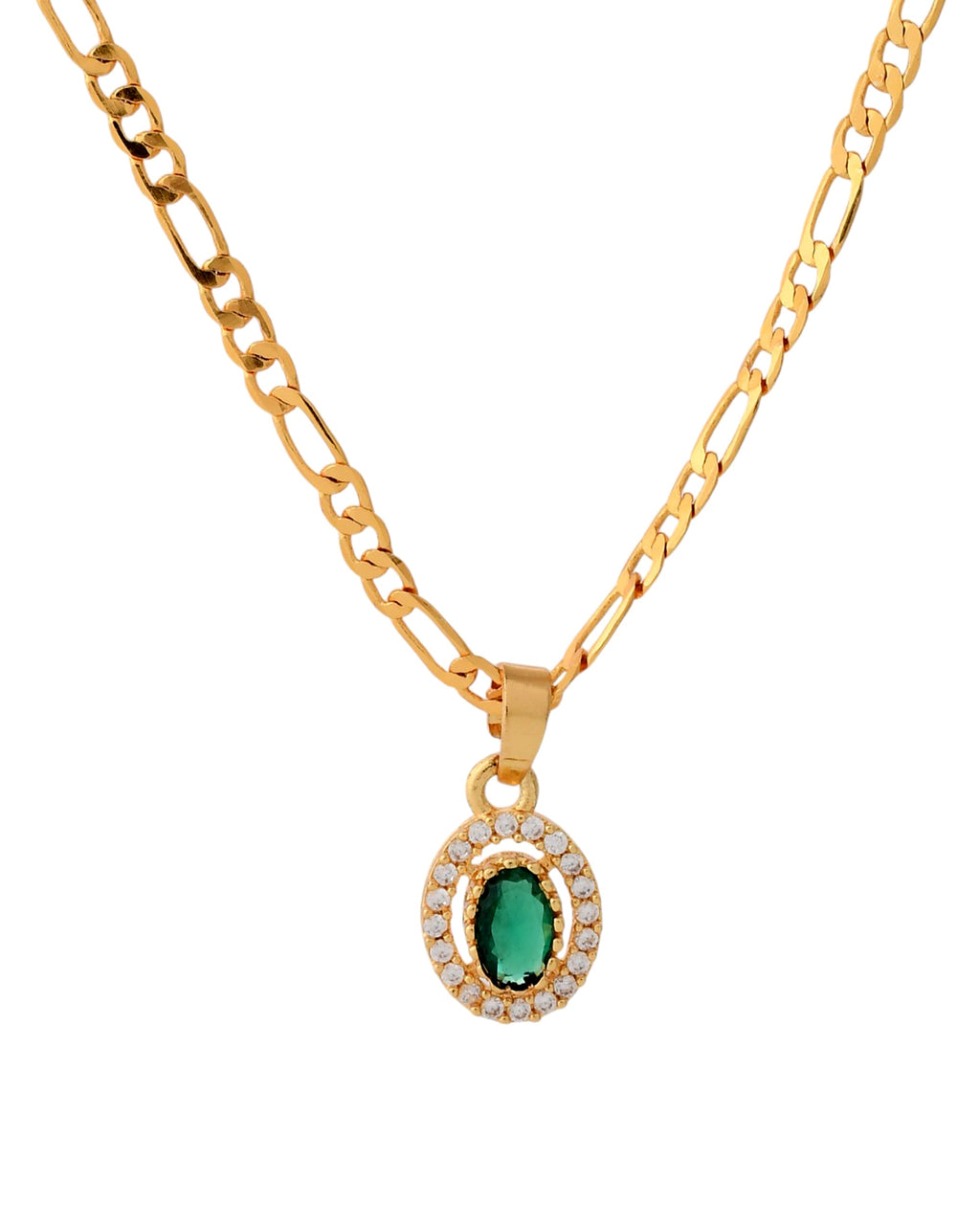 Jewels Nest Elegant Gold-Polished Green Stone Earring & Pendant Set – Royal Jewelry for Women