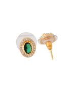 Jewels Nest Elegant Gold-Polished Green Stone Earring & Pendant Set – Royal Jewelry for Women