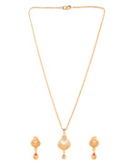Jewels Nest Gold-Plated Floral Pendant Necklace Set With Matching Drop Earrings For Women