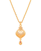Jewels Nest Gold-Plated Floral Pendant Necklace Set With Matching Drop Earrings For Women
