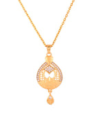 Jewels Nest Gold-Plated Heart Motif Pendant Necklace Set With Matching Earrings For Women