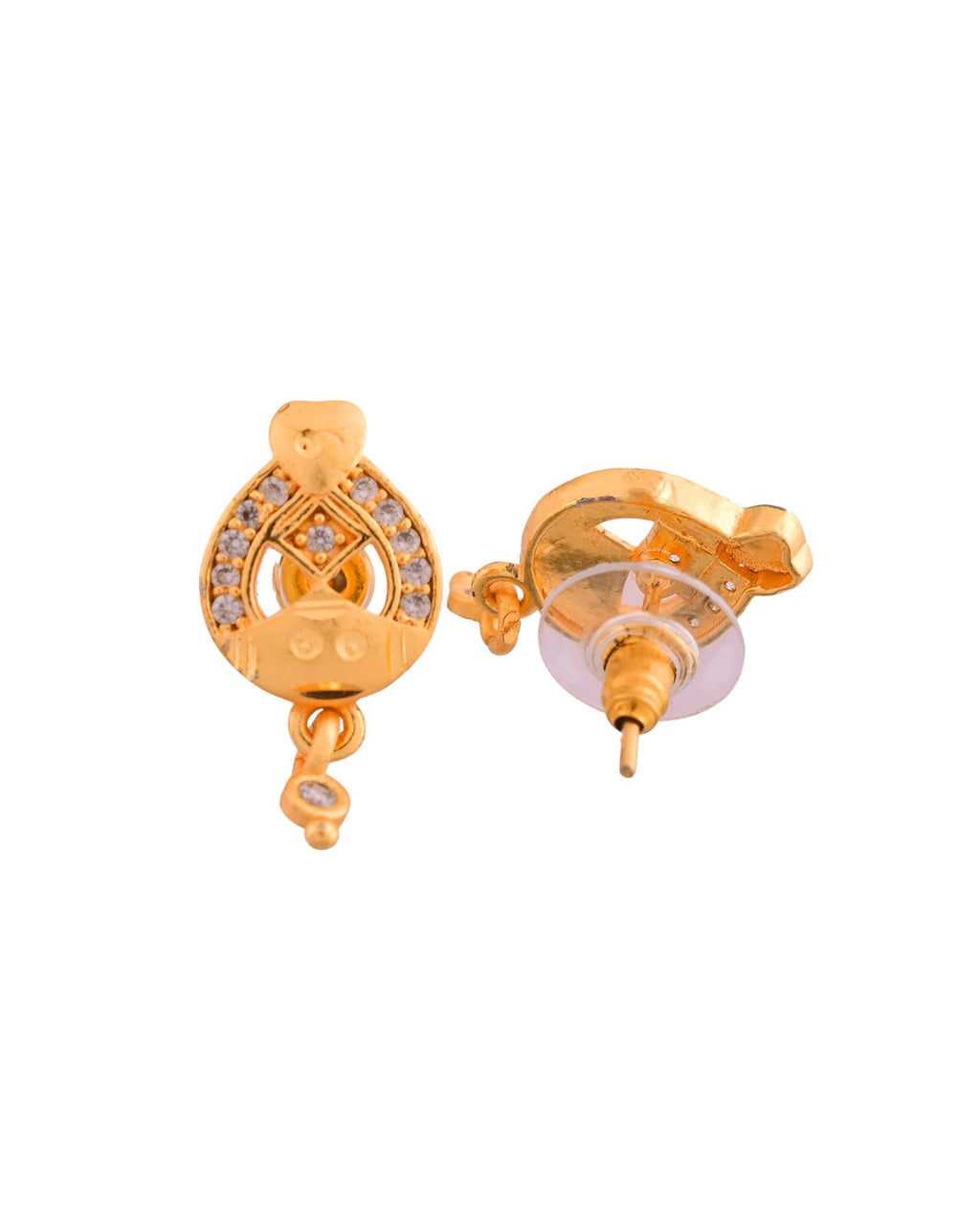 Jewels Nest Gold-Plated Heart Motif Pendant Necklace Set With Matching Earrings For Women