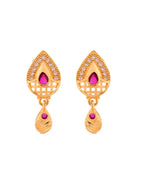 Jewels Nest Gold-Plated Teardrop Pendant Necklace Set With Matching Earrings For Women