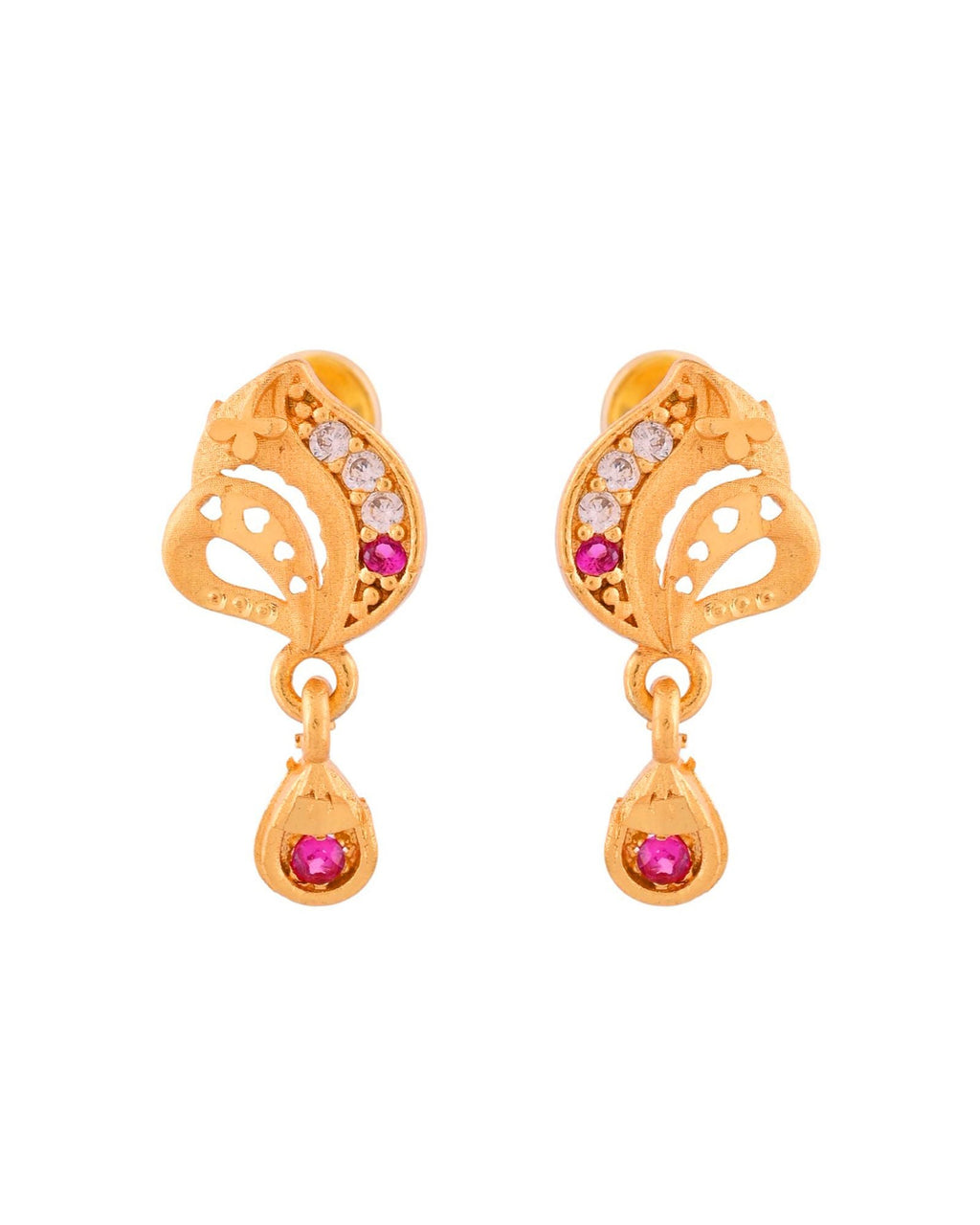Jewels Nest Gold-Plated Designer Pendant Necklace Set With Matching Drop Earrings For Women
