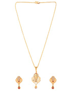 Jewels Nest Gold-Plated Honeycomb Design Pendant Necklace Set With Matching Earrings For Women