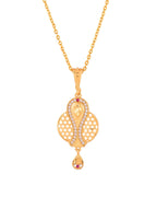 Jewels Nest Gold-Plated Honeycomb Design Pendant Necklace Set With Matching Earrings For Women