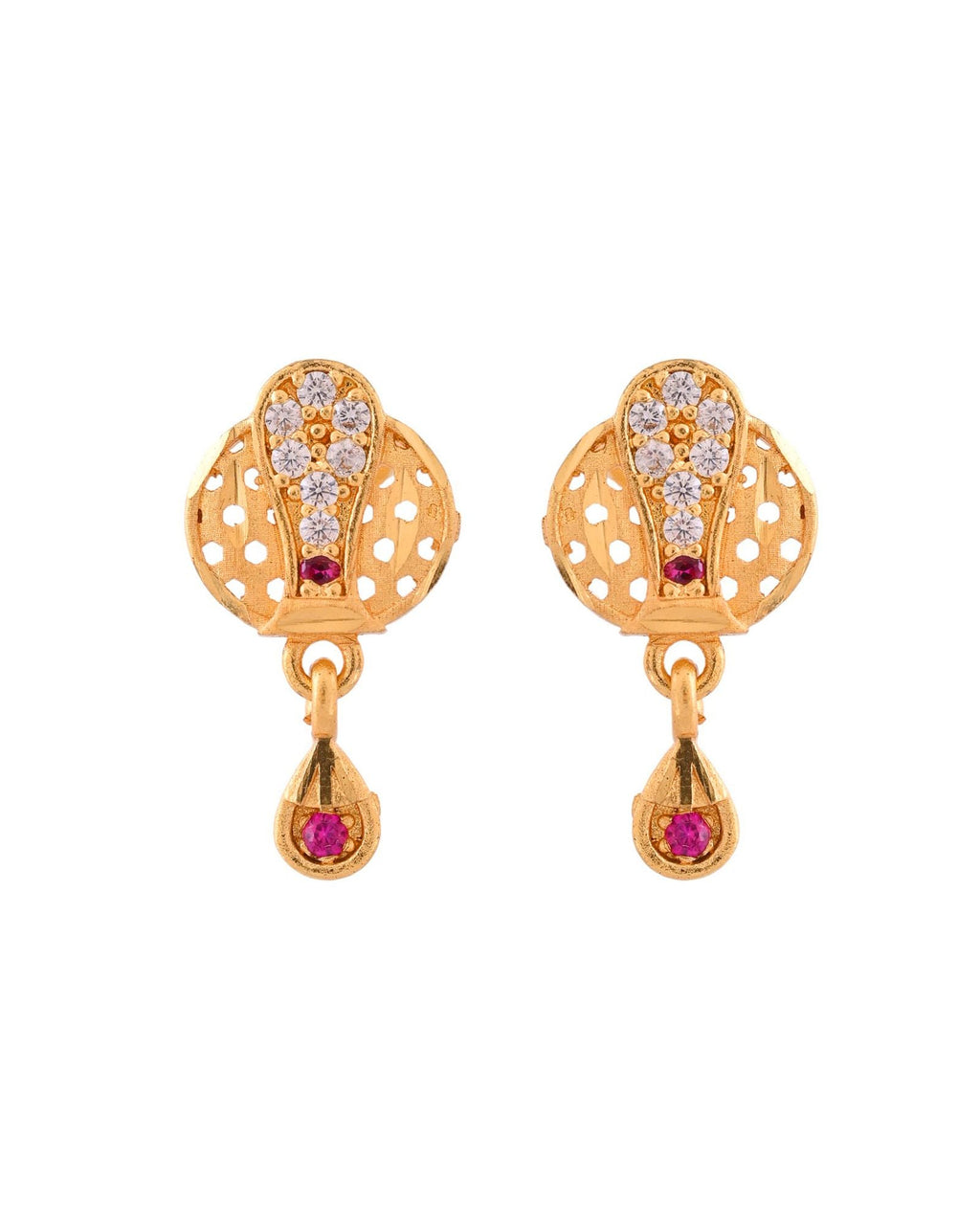 Jewels Nest Gold-Plated Honeycomb Design Pendant Necklace Set With Matching Earrings For Women