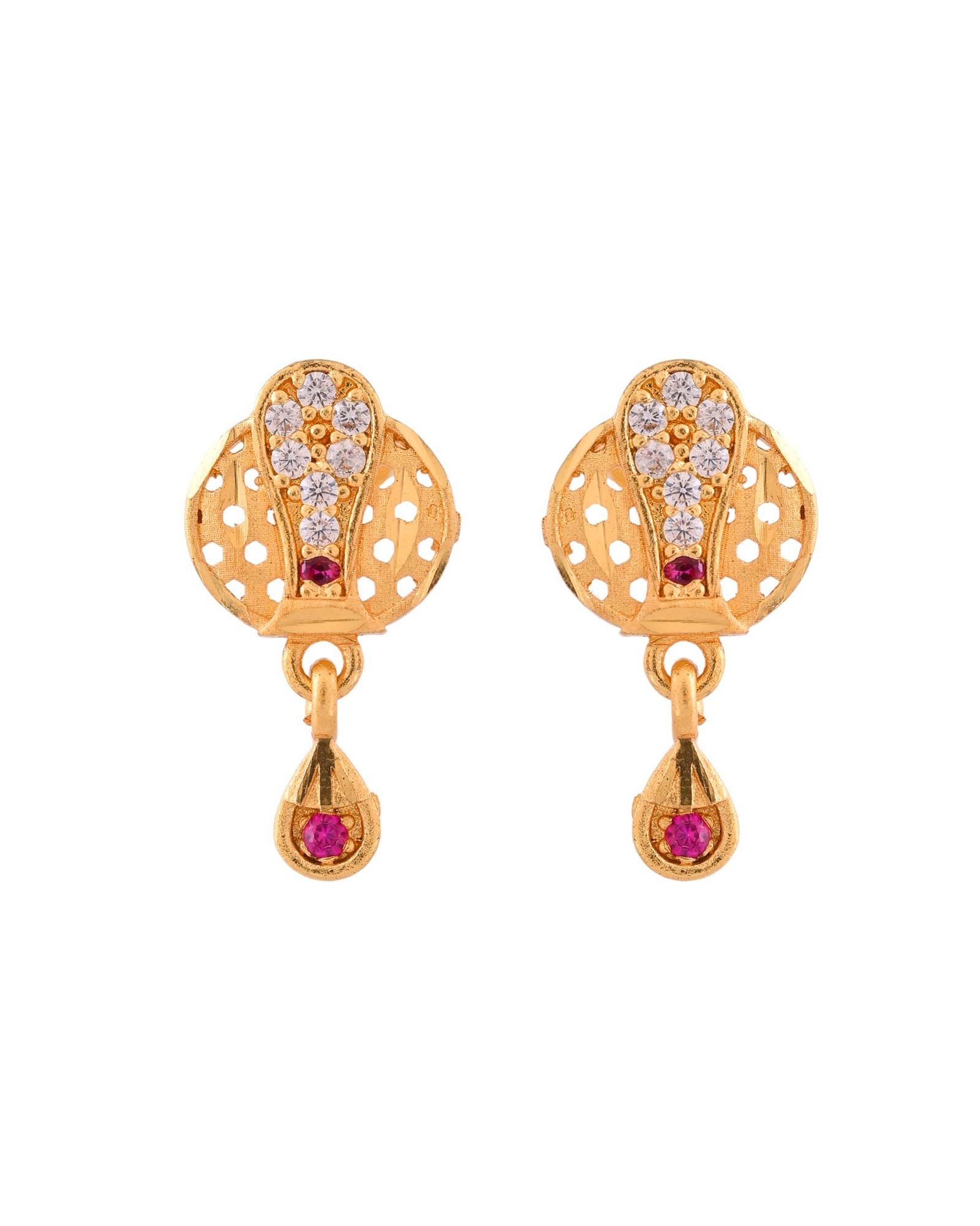Jewels Nest Gold-Plated Honeycomb Design Pendant Necklace Set With Matching Earrings For Women