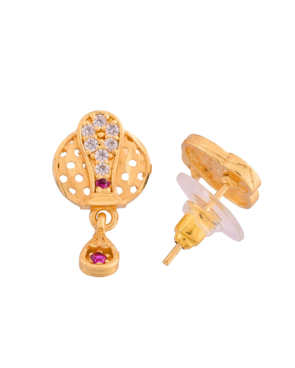 Jewels Nest Gold-Plated Honeycomb Design Pendant Necklace Set With Matching Earrings For Women