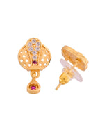 Jewels Nest Gold-Plated Honeycomb Design Pendant Necklace Set With Matching Earrings For Women