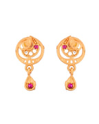 Jewels Nest Gold-Plated Crescent Motif Pendant Necklace Set With Matching Earrings For Women