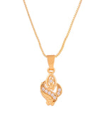 Jewels Nest Gold-Plated Leaf Motif Pendant Necklace For Women