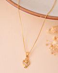 Jewels Nest Gold-Plated Leaf Motif Pendant Necklace For Women