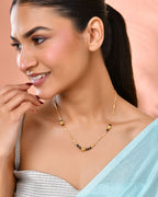 Jewels Nest Elegant Gold-Plated Black Beads Mangalsutra Necklace - Distacart